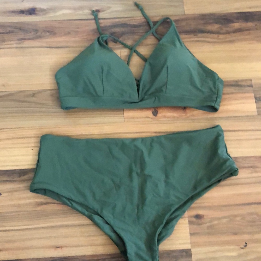 Forest green bathing suit